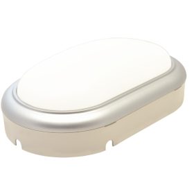   Műanyag házas LED hajólámpa ezüst kerettel, ovális - LHLMOS15NW