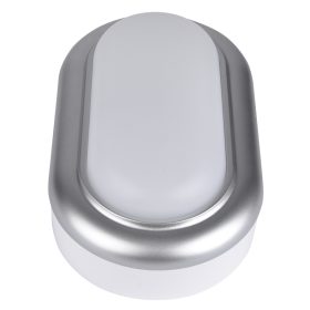   Műanyag házas LED hajólámpa ezüst kerettel, ovális - LHLMOS8NW