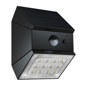   Napelemes LED fali világítótest mozgásérzékelővel, fekete - LSCB2W