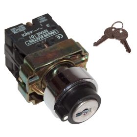   Tokozott kulcsos kapcsoló, fémalap, bal KI, kétállás - NYBG21KKT