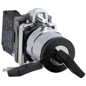   Tokozott kulcsos kapcsoló, fémalap, bal-jobb KI, kétállás - NYBG41KKT