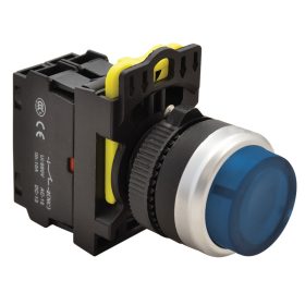 Világító nyomógomb, kiálló, kék - NYG3-HLB