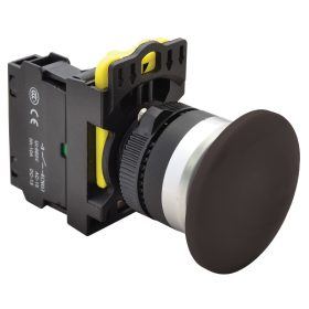 Gombafejű nyomógomb, fekete - NYG3-MBK