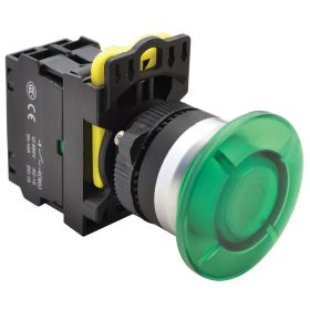 Gombafejű világító nyomógomb,zöld - NYG3-MLG