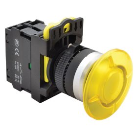 Gombafejű világító nyomógomb,sárga - NYG3-MLY