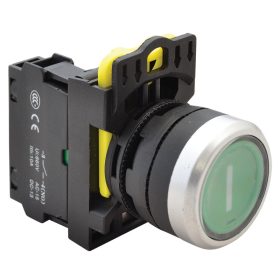 Jelölt nyomógomb, zöld, (fehérI) - NYG3-P1