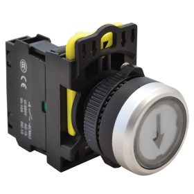 Jelölt nyomógomb, fehér, (fekete nyíl) - NYG3-P3