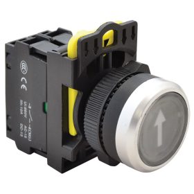   Jelölt, világító nyomógomb, fekete, (fehér nyíl) - NYG3-P4L