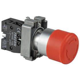   Tokozott reteszelt gombafejű vészgomb, piros, elfordítással - NYG442P30T