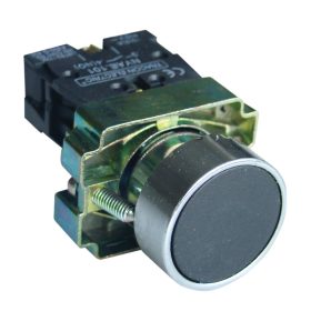   Tokozott egyszerű nyomógomb, fémalapra szerelt, fekete - NYGBA21T