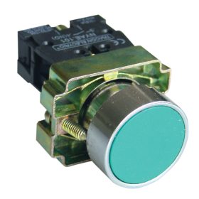 Egyszerű nyomógomb, fémalapra szerelt, zöld - NYGBA31Z