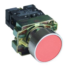   Tokozott egyszerű nyomógomb, fémalapra szerelt, piros - NYGBA42PT