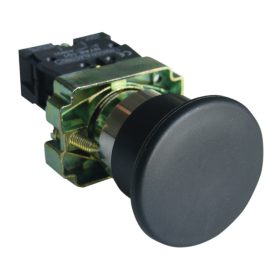 Gombafejű nyomógomb, fémalapra szerelt, fekete - NYGBC21