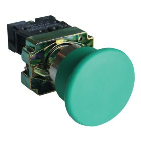 Gombafejű nyomógomb, fémalapra szerelt, zöld - NYGBC31Z