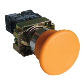   Tokozott gombafejű nyomógomb, fémalapra szerelt, sárga - NYGBC51ST