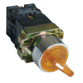   Világítókaros kapcsoló, fémalap, sárga,LED, kétáll., izzó n. - NYGBK2565S