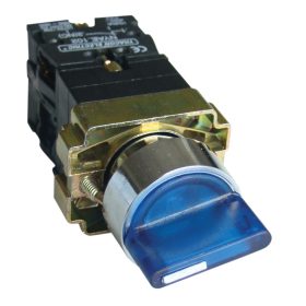   Világítókaros kapcsoló, fémalap, kék, LED, 3állású, izzó n. - NYGBK3665K