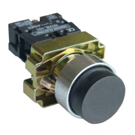 Kiálló nyomógomb, fémalapra szerelt, fekete - NYGBL21