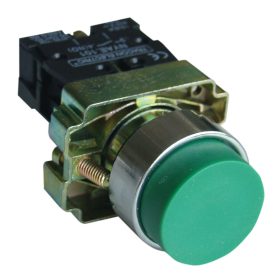   Tokozott kiálló nyomógomb, fémalapra szerelt, zöld - NYGBL31ZT