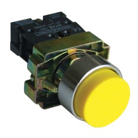   Tokozott kiálló nyomógomb, fémalapra szerelt, sárga - NYGBL51ST