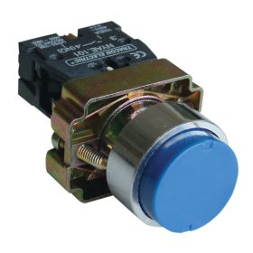 Kiálló nyomógomb, fémalapra szerelt, kék - NYGBL61K