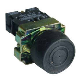   Gumiburkolatos nyomógomb, fémalapra szerelt, fekete - NYGBP21