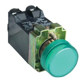   Tokozott jelzőlámpa, fémalap, zöld, trafóval, izzó nélk. - NYGBV43ZT