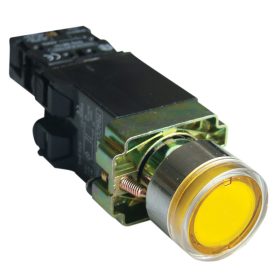   Világító nyomógomb, fémalap, trafóval,sárga,glim,izzó nélk. - NYGBW3551S