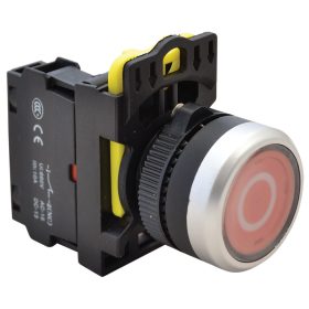 Jelölt nyomókapcsoló, piros, (fehér 0) - NYK3-P2