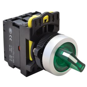   Világítókaros kapcsoló, zöld,LED, kétállású - NYK3-SL21G