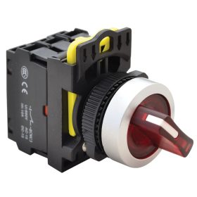   Világítókaros kapcsoló, piros,LED, kétállású, rugóvissza - NYK3-SL24R