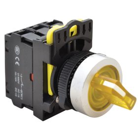   Világítókaros kapcsoló, sárga,LED, kétállású, rugóvissza - NYK3-SL24Y