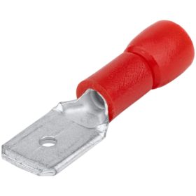   Szigetelt rátolható csatlakozó csap, sárgaréz, piros - PCS6