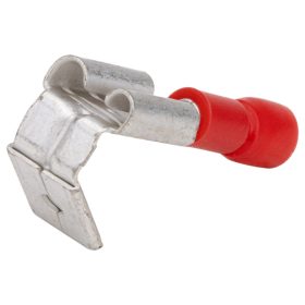   Szigetelt rátolható csatlakozó csap+hüvely, sárgaréz, piros - PCSE