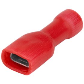   Teljes szigetelésű rátolható csatl. hüvely, sárgaréz, piros - PTCSH5