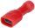 Teljes szigetelésű rátolható csatl. hüvely, sárgaréz, piros - PTCSH6
