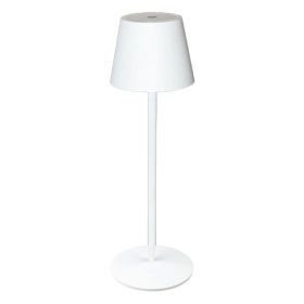 Asztali akkumulátoros LED díszlámpa, fém, fehér - RLMW