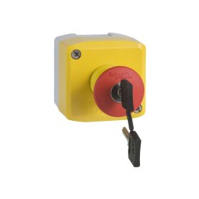 Schneider XALK188E - Tokozott nyomógomb, 1 kulcs vészgomb
