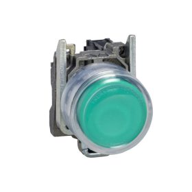   Schneider XB4BP383B5EX - ATEX D világító nyomógomb, fém, 1NO, zöld, átlátszó védősapkával, 24VAC/