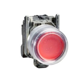 Schneider XB4BP42 - Gumisapkás nyomogomb, piros, N/C