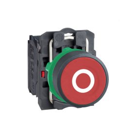   Schneider XB5AA4322 - Komplett nyomógomb, piros, "O" jellel