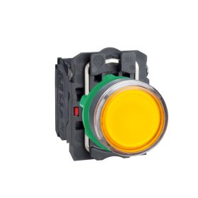 Schneider XB5AW3565 - BA 9s világító nyomógomb sárga