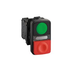   Schneider XB5AW73731M5 - Komplett kettősfejű nyomógomb, műanyag