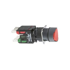 Schneider XB6AA42B - Komplett nyomógomb, kerek, piros