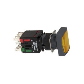 Schneider XB6DW5B5B - Szögletes nyomógomb, sárga