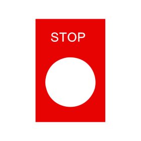   Schneider ZB2BY2304 - Felirati címke 30x40mm, "Stop", piros alapon fehér betűk