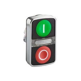   Schneider ZB4BW7A3741 - Kettősfejű fém nyomógomb, jelzőlámpával