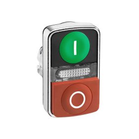 Schneider ZB4BW7L3741 - Kettősfejű nyomógomb, fém