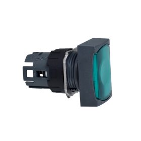   Schneider ZB6DW3 - Világító nyomógombfej téglalap, zöld