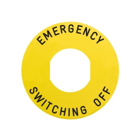   Schneider ZBY9360 - Harmony sárga köralakú felirati tábla, ?60, ZB5AW743 vészkapcsolóhoz, EMERGEN